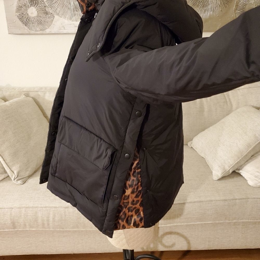 Halogen Animal Contrast Puffer Coat - Picture 8 of 15